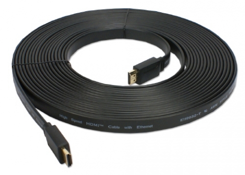 HDMI High Speed with Ethernet Flat  24 AWG Cable-15 feet